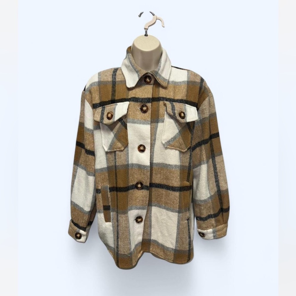 Plaid Button-Up Women's Jacket